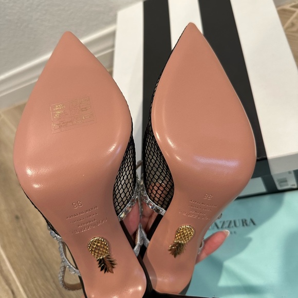 Aquazzura Martini Crystal-Embellished Mesh Pumps size 38 - Picture 5 of 5